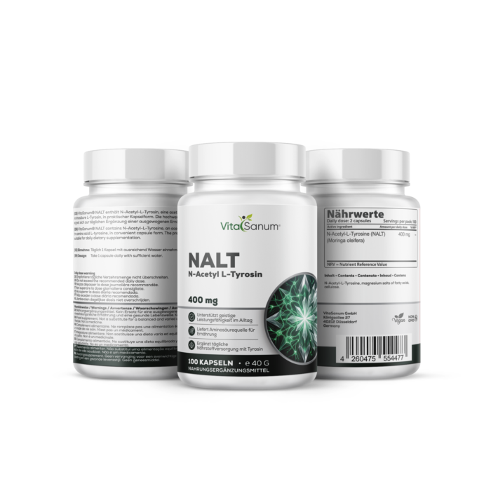 VitaSanum® - NALT (N-Acetyl L-Tyrosin) 400 mg 100 Kapseln – Bild 2