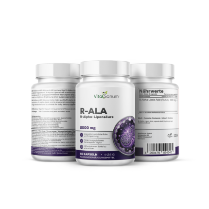 VitaSanum® – R-Alpha-Liponsäure (R-ALA) – 400 mg Tagesportion – 60 vegane Kapseln