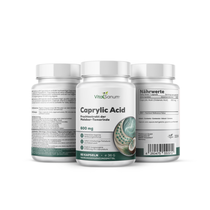 VitaSanum® – Caprylsäure (Octansäure) – 600 mg – 60 Softgelkapseln