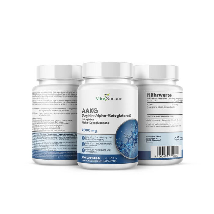 VitaSanum® – AAKG (Arginin-Alpha-Ketoglutarat) 2000 mg – 120 Tabletten