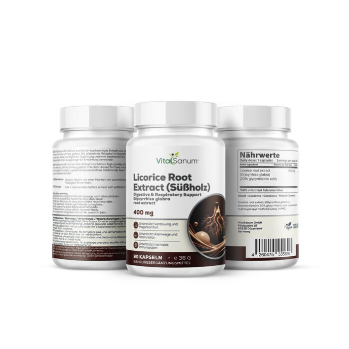 VitaSanum® - Echtes Süßholz (Glycyrrhiza glabra) 400 mg 90 Kapseln – Bild 2