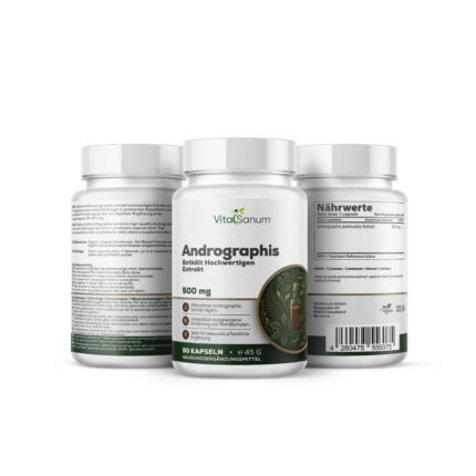 Nährwerte / Aktive Inhaltsstoffe Tägliche Portion: 1 Kapsel Inhaltsstoff Pro Tagesportion (1 Kapsel) NRV* Andrographis-Extrakt (Andrographis paniculata) 500 mg ** * NRV = Referenzmenge für die tägliche Zufuhr gemäß Verordnung (EU) Nr. 1169/2011. ** Keine Referenzmenge (NRV) festgelegt.