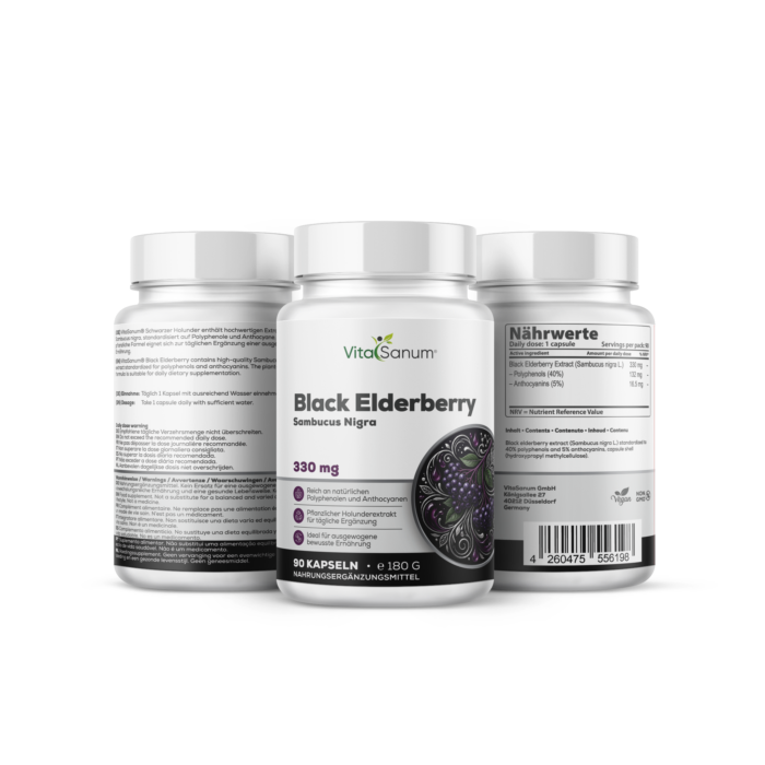 VitaSanum® - Schwarzer Holunder (Sambucus nigra) 330 mg 90 Kapseln – Bild 2