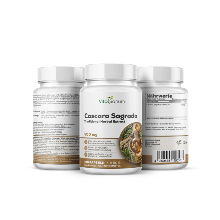 VitaSanum® – Cascara sagrada (Frangula purshiana syn. Rhamnus purshiana) – 500 mg – 100 Kapseln