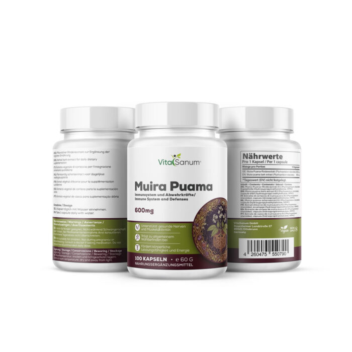 VitaSanum®- Muira Puama (Ptychopetalum olacoides) 600 mg 100 Kapseln