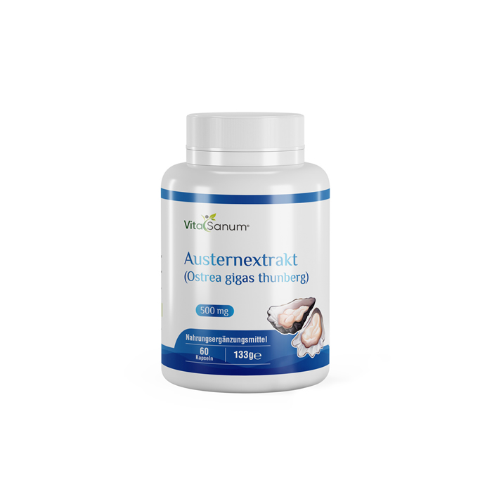 VitaSanum®- Austernextrakt (Ostrea gigas thunberg) 500 mg 60 Kapseln VitaSanum®- Austernextrakt (Ostrea gigas thunberg) 500 mg 60 Kapseln