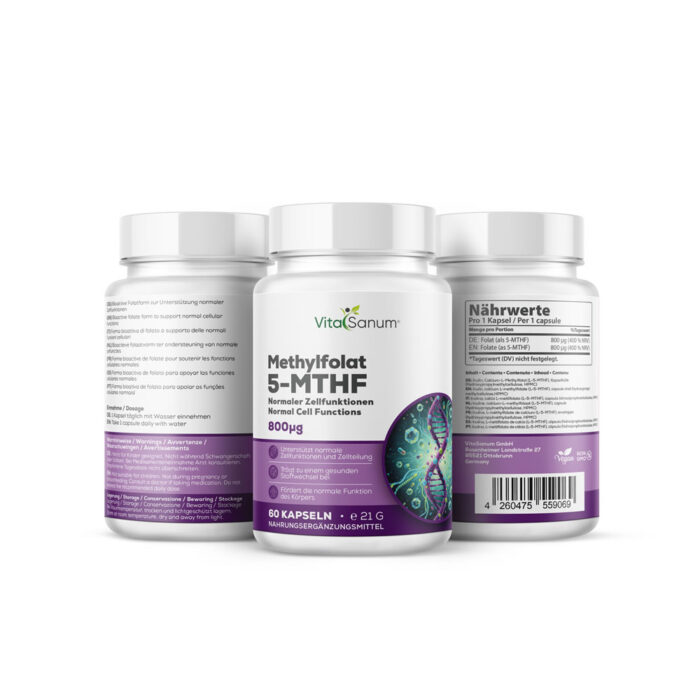 VitaSanum®- Methylfolat 5-MTHF (Folat) 800 µg – 60 Kapseln