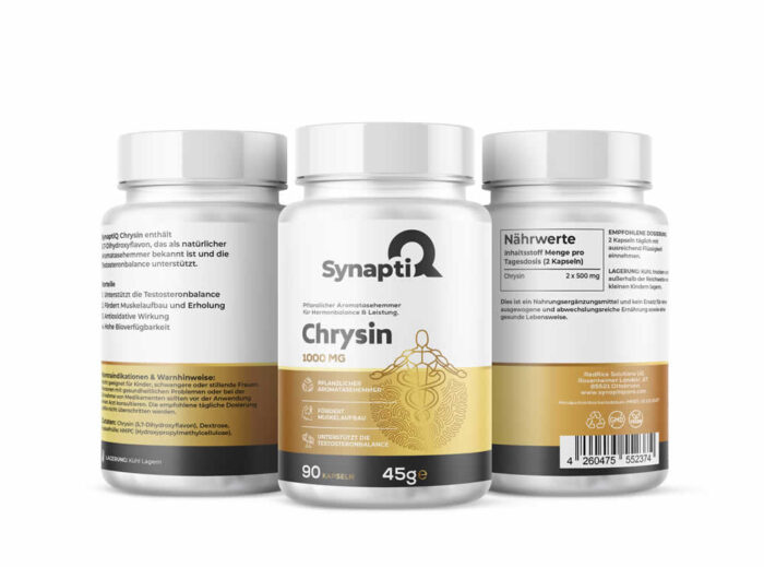 SynaptiQ® Chrysin – Hochwertiges Pflanzenflavonoid zur täglichen Ergänzung 2x500 mg 90 Kapseln