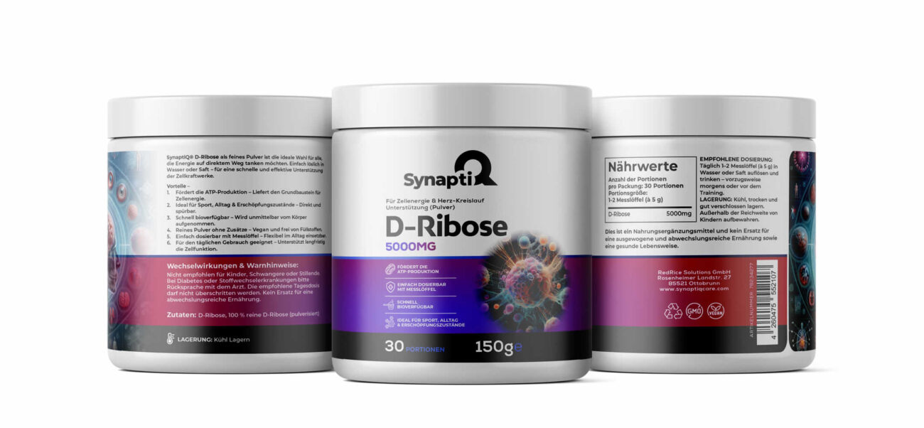 SynaptiQ® D-Ribose – Zellenergie & Herz-Kreislauf-Unterstützung (Pulver)