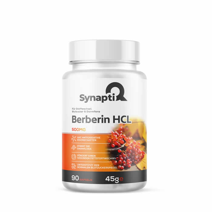 SynaptiQ® Berberin HCL – Stoffwechsel, Blutzucker & Darmflora