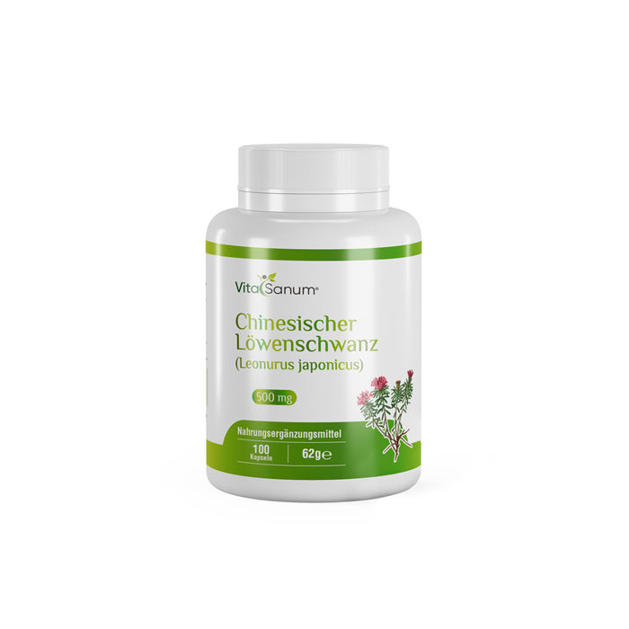 https://cdn.shopify.com/s/files/1/0915/8665/8688/files/Chinesischer-Loewenschwanz-front.jpg?v=1746265756 VitaSanum® - Chinesischer Löwenschwanz (Leonurus japonicus) 500 mg 100 Kapseln