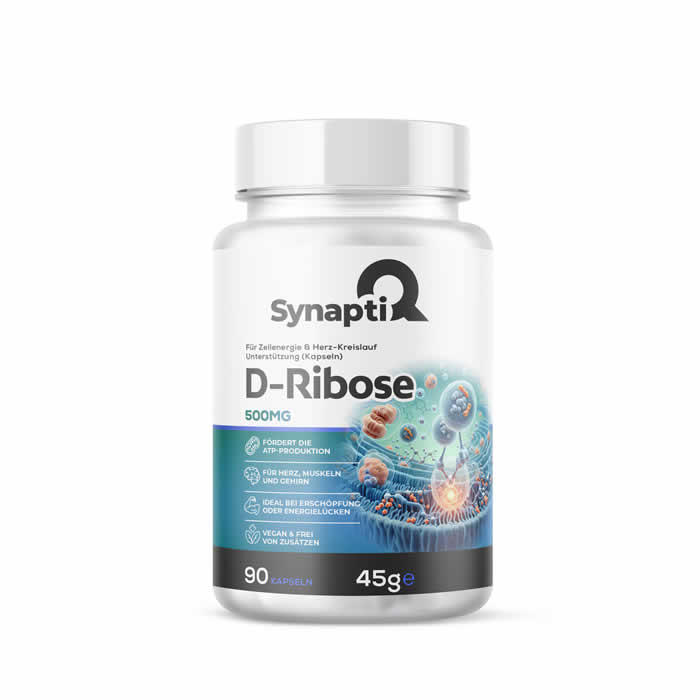 SynaptiQ® D-Ribose – Zellenergie & Herz-Kreislauf-Unterstützung (Kapseln)