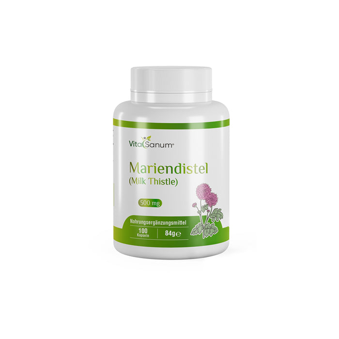 https://cdn.shopify.com/s/files/1/0915/8665/8688/files/Mariendistel.jpg?v=1746265742 VitaSanum® - Mariendistel (Milk Thistle) 500 mg 100 Kapseln