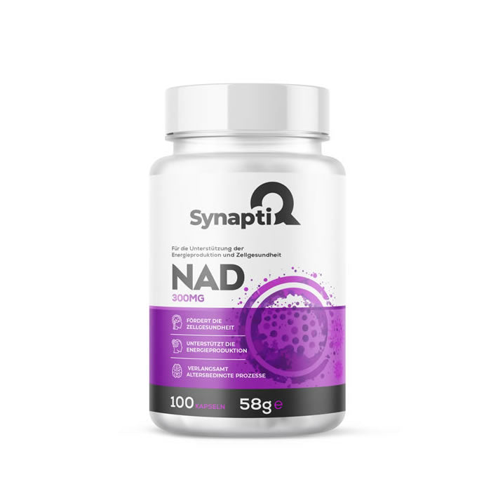 https://cdn.shopify.com/s/files/1/0915/8665/8688/files/NAD-01_02_jpg.jpg?v=1746265795 SynaptiQ® - NAD – Unterstützung der Energieproduktion und Zellgesundheit 300 mg