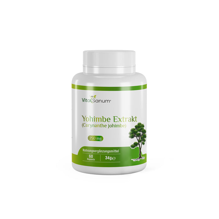 https://cdn.shopify.com/s/files/1/0915/8665/8688/files/Yohimbe-Extrakt-front.jpg?v=1746265758 VitaSanum® - Yohimbe Extrakt (Corynanthe johimbe) 250 mg 60 Kapseln