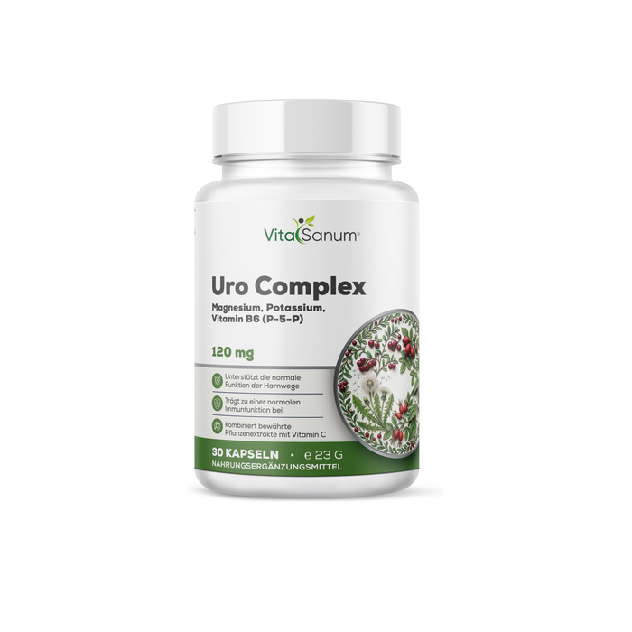 VitaSanum_Uro Complex_2 VitaSanum® Uro Complex – Cranberry, Löwenzahn, Hagebutte & Brennnessel – 30 Kapseln
