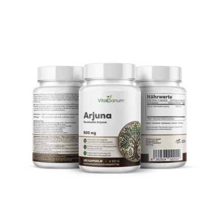 VitaSanum® Arjuna (Terminalia arjuna) – 1500 mg Tagesportion – 120 Kapseln